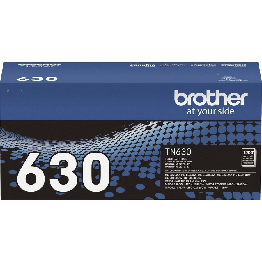 Brother Genuine TN630 Black Toner Cartridge - 1 Each - Laser - Black Toner
