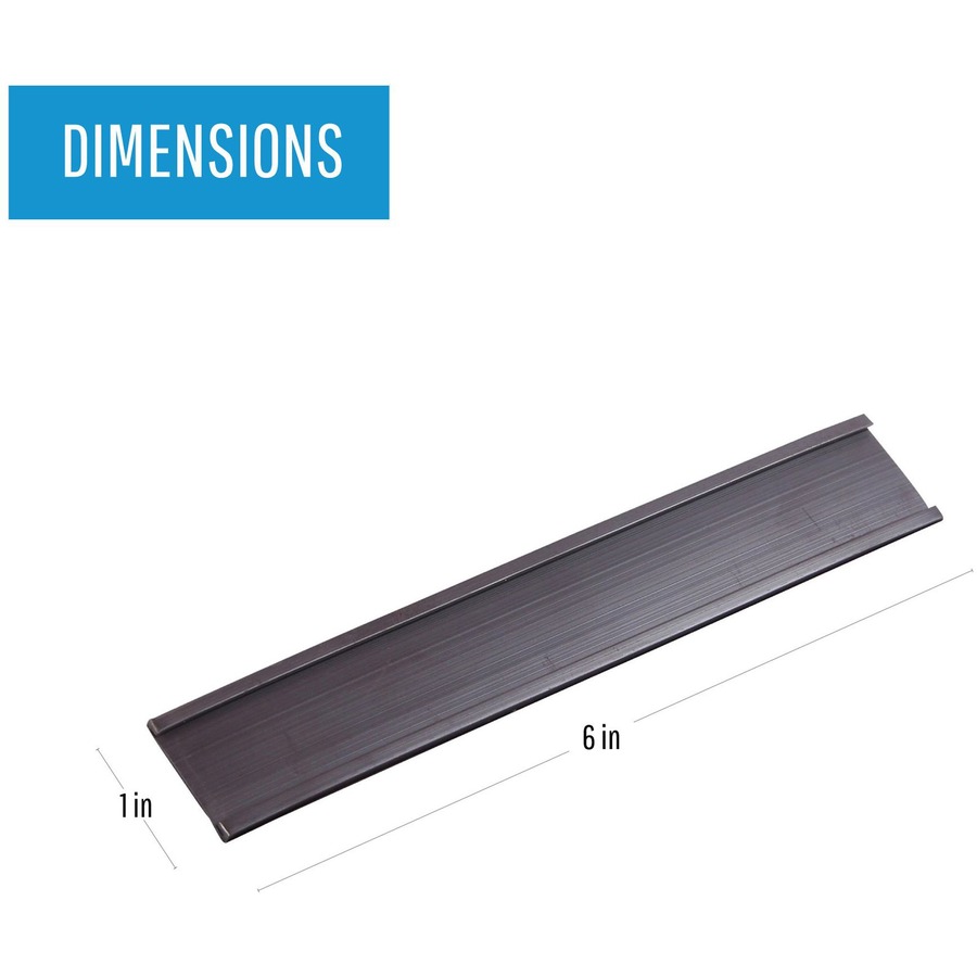 MasterVision Black Magnetic Data Cards - Support 6" x 1" Media - 10 / Pack - Black