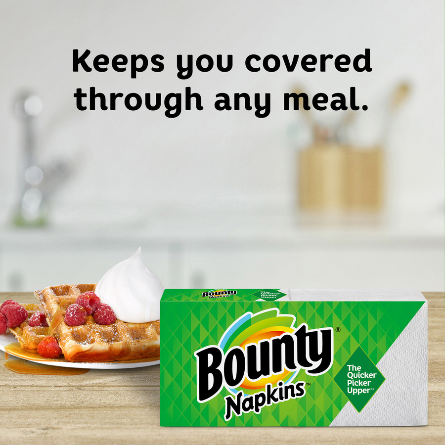 Bounty Quilted Napkins - 1 Ply - 12.10" x 12" - White - Paper - 100 Per Pack - 20 / Carton