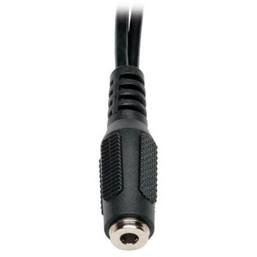 Tripp Lite by Eaton 3.5 mm 4-Position to 3.5 mm 3-Position Audio Headset Splitter Adapter Cable (F/2xM) 6 in. (15.2 cm)