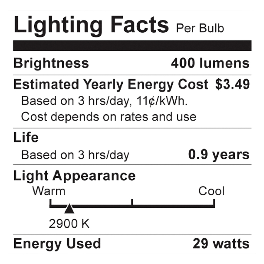 Satco 29-watt A19 Halogen Bulb - 29 W - 120 V AC - A19 Size - Soft White Light Color - E26 Base - 1000 Hour - 4940.3°F (2726.8°C) Color Temperature - Dimmable - Energy Saver - 2 / Box - Light Bulbs & Tubes - SDNS2405