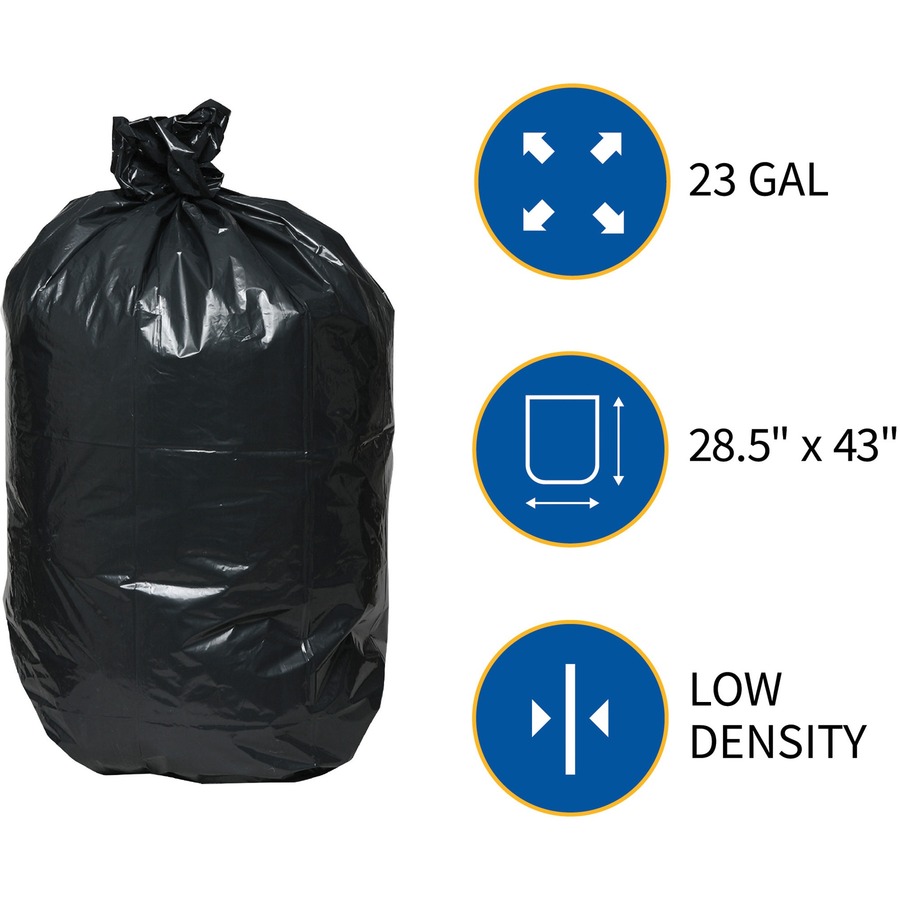 Genuine Joe Slim Jim Trash Bags, 23 Gallon - Black - 150/Box 