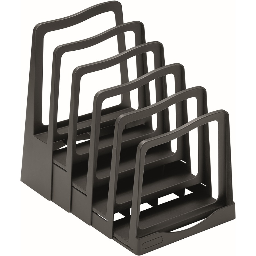 Avery® Five Slot Plastic Adjustable File Rack - 5 Compartment(s) - 11.5" Height x 8" Width x 10.5" DepthDesktop - Adjustable, Expandable, Durable - Black - Plastic - 1 Each