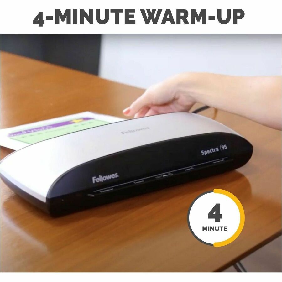 Fellowes Spectra™ 95 Laminator with Pouch Starter Kit - Pouch - 9.50" (241.30 mm) Lamination Width - 5 mil Lamination Thickness - 3.06" (77.72 mm) x 14.56" (369.82 mm) x 7" (177.80 mm) - Laminating Machines - FEL5738201