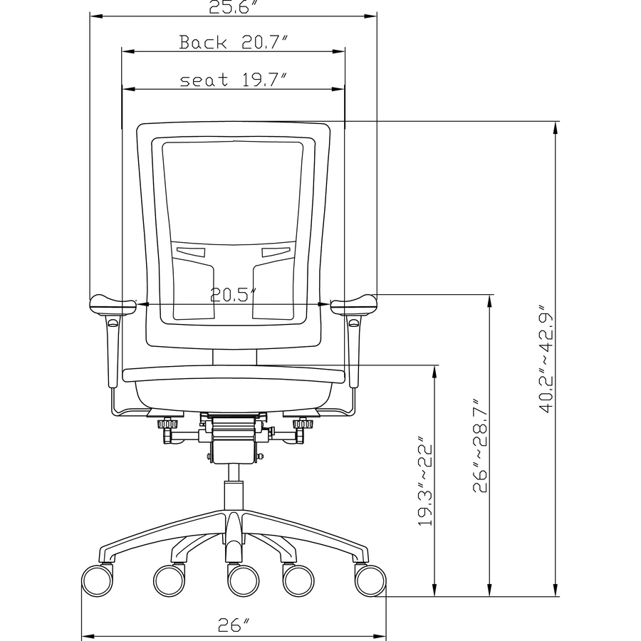 Lorell Checkerboard Design Mesh High-Back Chair - Black Nylon Mesh Seat - Black Nylon Mesh Back - 5-star Base - 1 Each