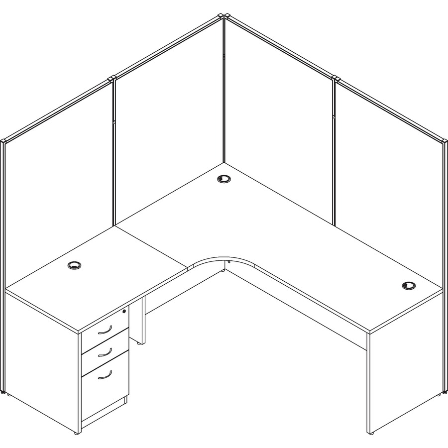 Lorell 180-degree Straight Panel Connectors - 1.3" Width x 2.3" Depth x 0.6" Height - Aluminum - Aluminum