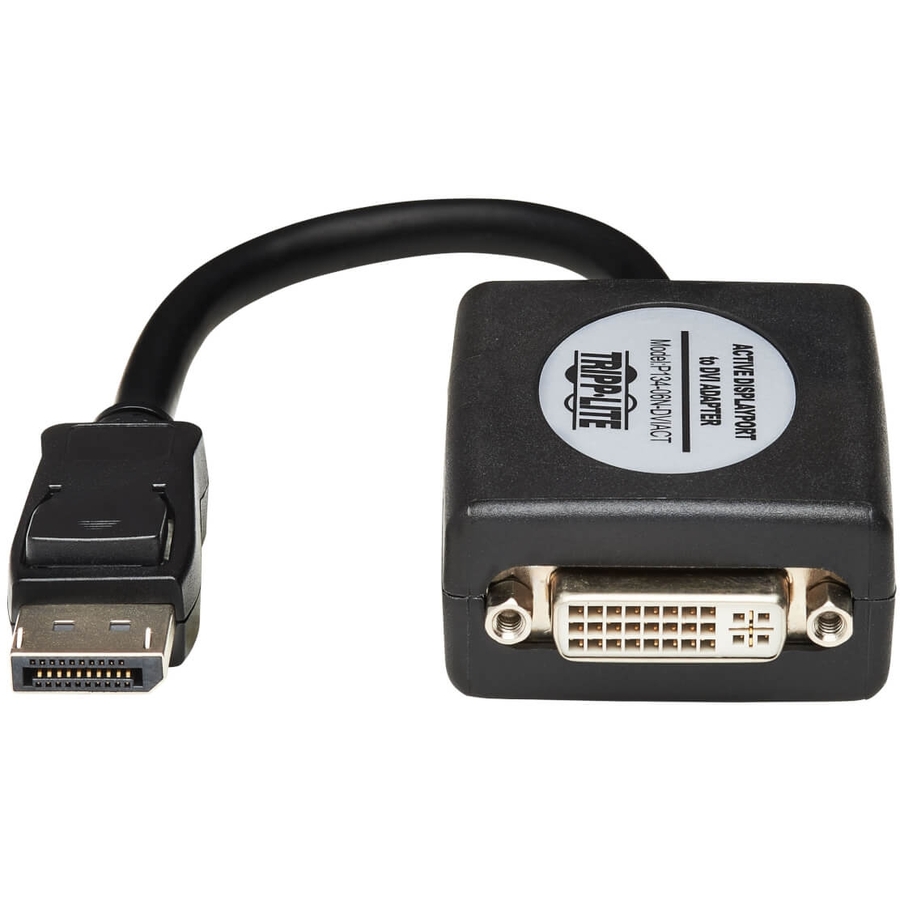 Tripp Lite 6in DisplayPort to DVI Adapter Active Converter DP to DVI M/F 6" - 6" DisplayPort/DVI Video Cable for Video Device, Monitor - First End: 1 x DisplayPort 1.1a Digital Audio/Video - Male - Second End: 1 x DVI-I Digital Video - Female - Supports u
