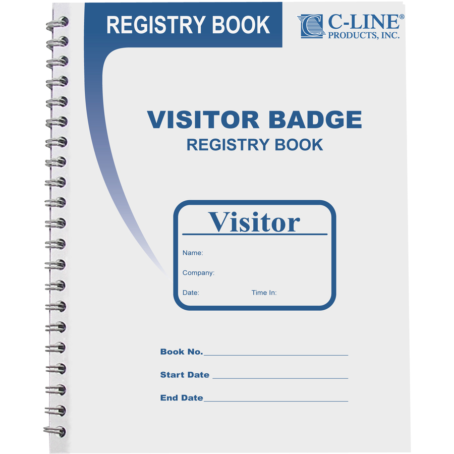 C-Line Visitor Badges with Registry Log - 3-5/8 x 1-7/8 Badge Size, 150 Badges and Log Book/BX, 97030