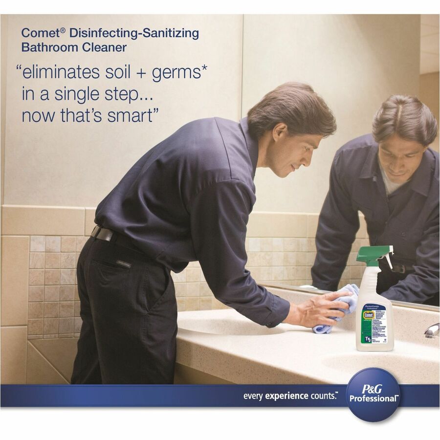 Comet Disinfecting Bathroom Cleaner - For Multipurpose - 128 fl oz (4 quart) - 1 Each - Disinfectant, Non-abrasive, Pleasant Scent, Scrub-free - White