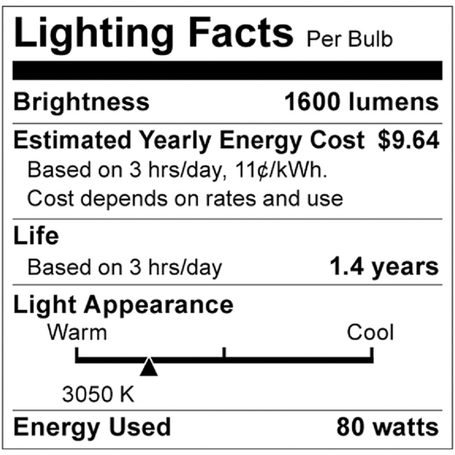 Satco 80-watt Halogen PAR38 Xenon Flood Bulb - 80 W - 120 V AC - 2560 cd - PAR38 Size - Clear - White Light Color - E26SK Base - 1500 Hour - 5030.3°F (2776.8°C) Color Temperature - Dimmable - Energy Saver - 1 Each - Light Bulbs & Tubes - SDNS2259