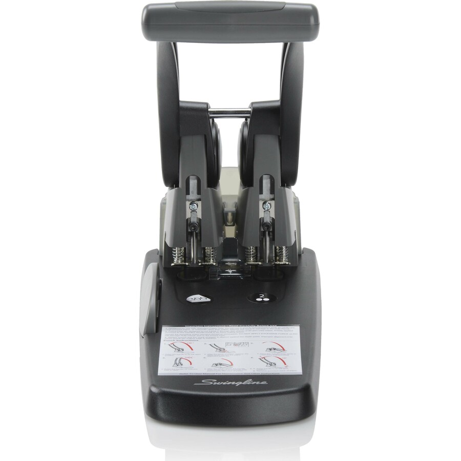 Swingline High Capacity 2-hole Punch - 2 Punch Head(s) - 300 Sheet - 9/32" Punch Size - Black, Gray - Heavy-Duty Hole Punches - SWI74192