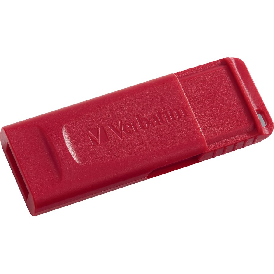 Microban Store 'n' Go USB Flash Drive - 128 GB - USB 2.0 Type A - Red - Lifetime Warranty - 1 Each = VER98525