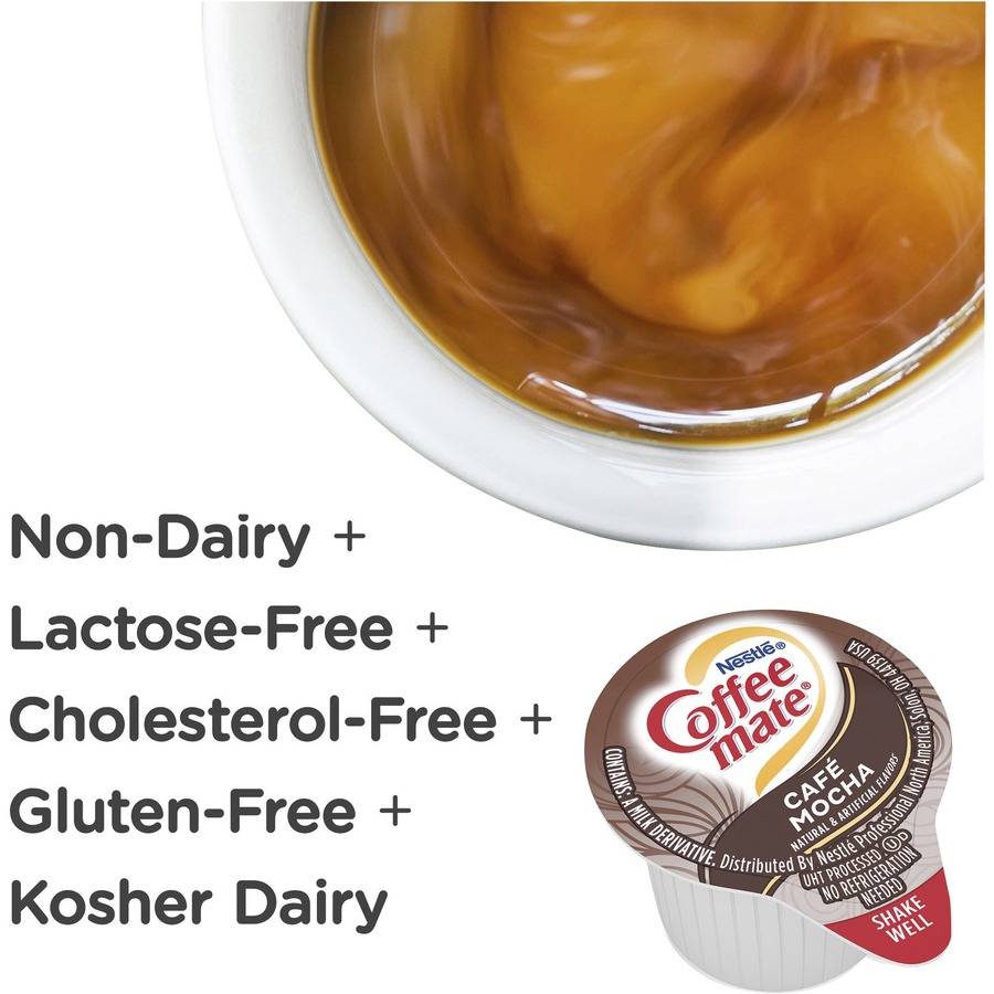 Coffee mate Café Mocha Gluten-Free Liquid Creamer - Single-Serve Tubs - Cafe Mocha Flavor - 0.38 fl oz (11 mL) - 50/Box - 50 Serving