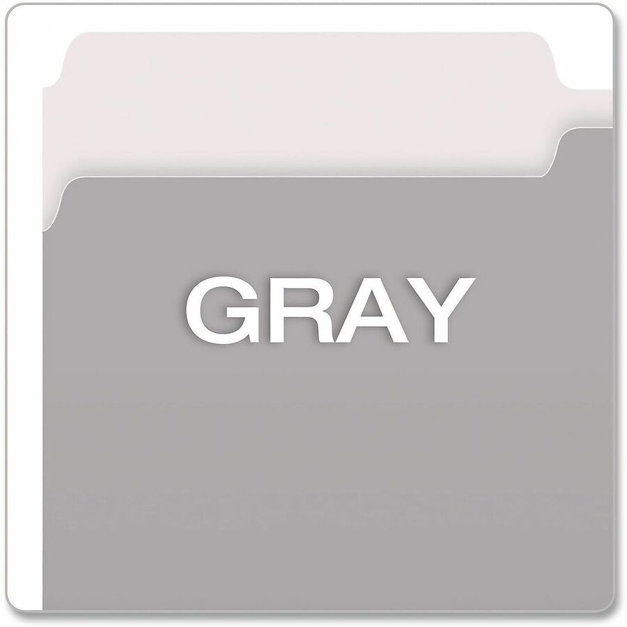 Pendaflex 1/3 Tab Cut Legal Top Tab File Folder - 8 1/2" x 14" - Internal Pocket(s) - Top Tab Location - Assorted Tab Position - 11 pt. - Gray - Acid-free, Reversible - 100 / Box