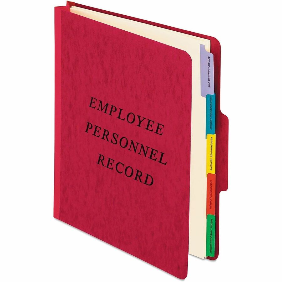 Pendaflex 1/3 Tab Cut Letter Recycled Organizer Folder - 8 1/2" x 11" - 400 Sheets Capacity - 2" Expansion - 1" Fastener Capacity - Top Tab Location - 5 Divider(s) - Red - Reinforced Tab, Moisture Resistant, Smudge Resistant, Reinforced Gusset, Rip Proof,