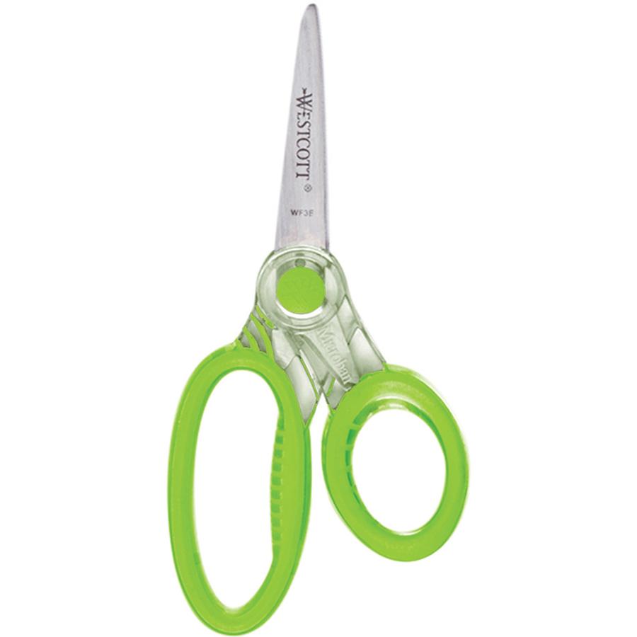 Westcott Microban Protection X-ray Kids Scissors - 5" (127 mm) Overall Length - Straight-left/right - Stainless Steel - Pointed Tip - Assorted - 1 Each - Scissors - ACM14597X