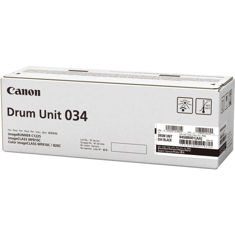 Canon 034 Imaging Drum - Laser Print Technology - 34000 - 1 Each - Black