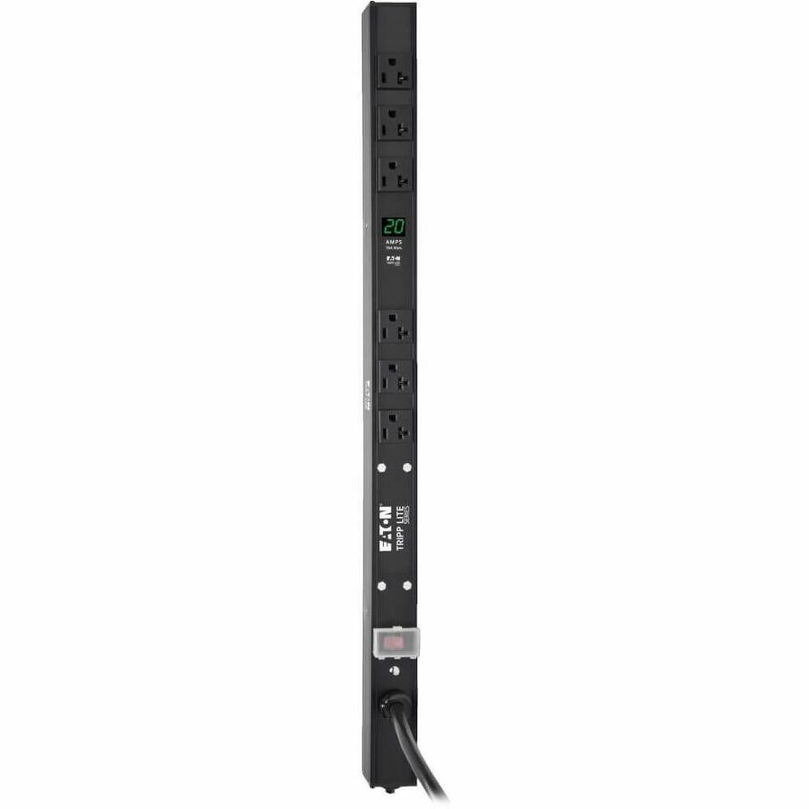 Eaton Tripp Lite Series 2kW Single-Phase Local Metered PDU, 100-127V Outlets (6 5-15/20R), L5-20P/5-20P adapter, 0U Vertical, 24-in.