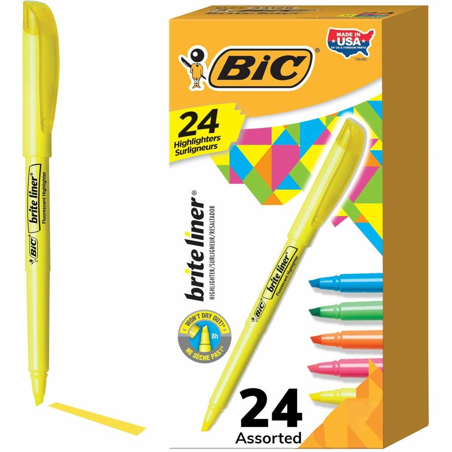 Pack of 10 Highlighter Pens Classic Colour Neon Fluorescent Marker  Highlighters