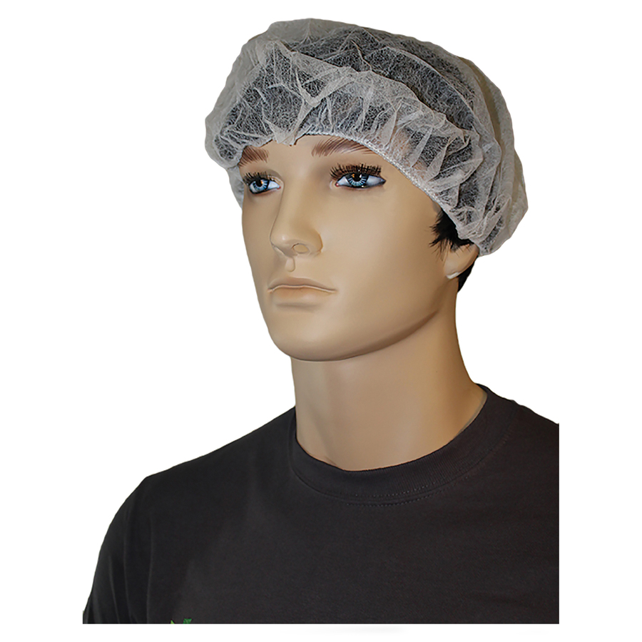 Genuine Joe Nonwoven Bouffant Cap - Recommended for: Hospital, Laboratory - Large Size - 21" Stretched Diameter - Contaminant Protection - Polypropylene - White - Lightweight, Comfortable, Elastic Headband - 100 / Pack