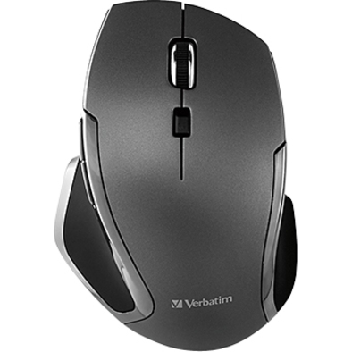 Verbatim Wireless Notebook 6-Button Deluxe Blue LED Mouse - Graphite - Blue LED/Optical - Wireless - Radio Frequency - Graphite - 1 Pack - USB - Scroll Wheel - 6 Button(s) = VER98621