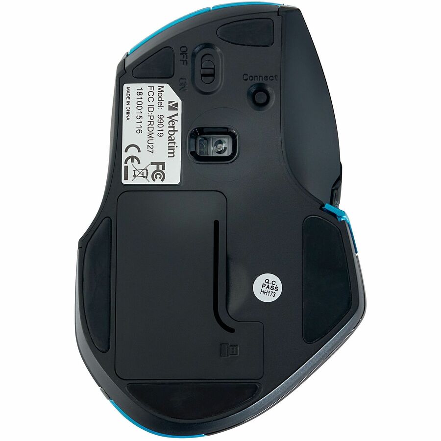 Verbatim Wireless Desktop 8-Button Deluxe Mouse - Blue LED/Optical - Wireless - Radio Frequency - Blue - 1 Pack - USB - 1600 dpi - Scroll Wheel - 8 Button(s) = VER99019