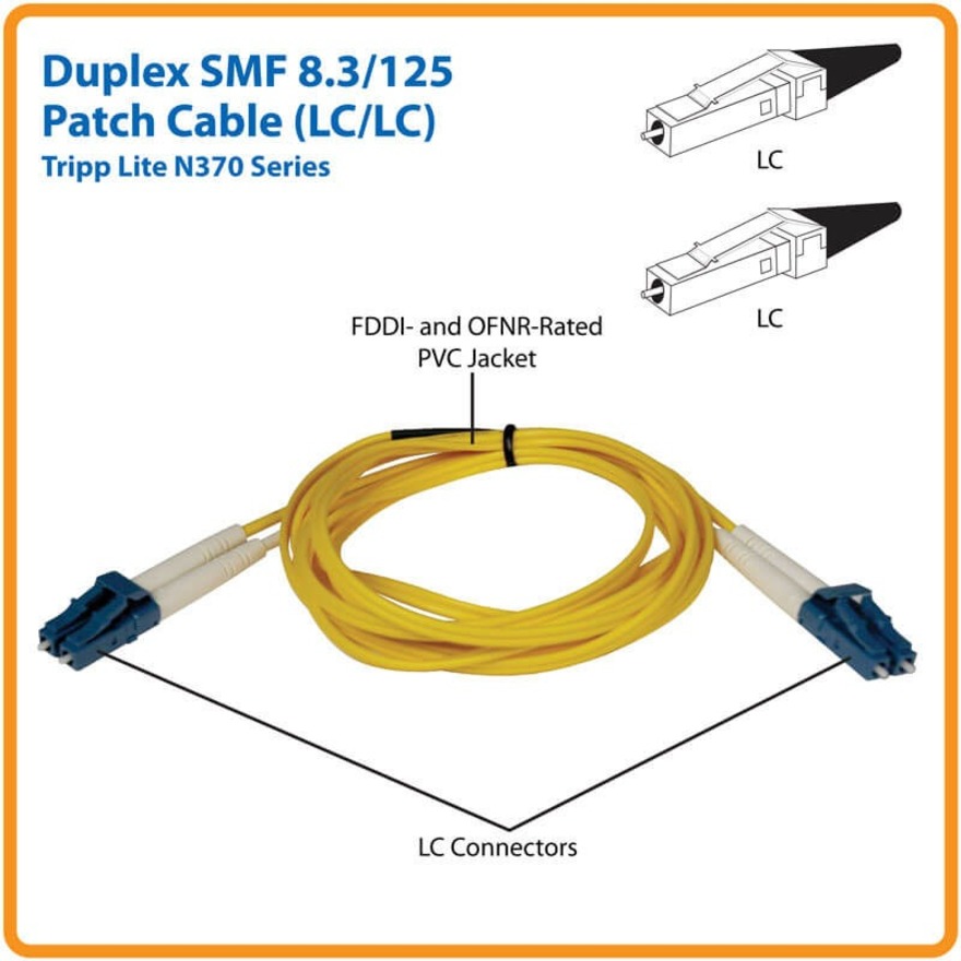 Tripp Lite by Eaton 5M Duplex Singlemode 9/125 Fiber Optic Patch Cable LC/LC 16' 16ft 5 Meter