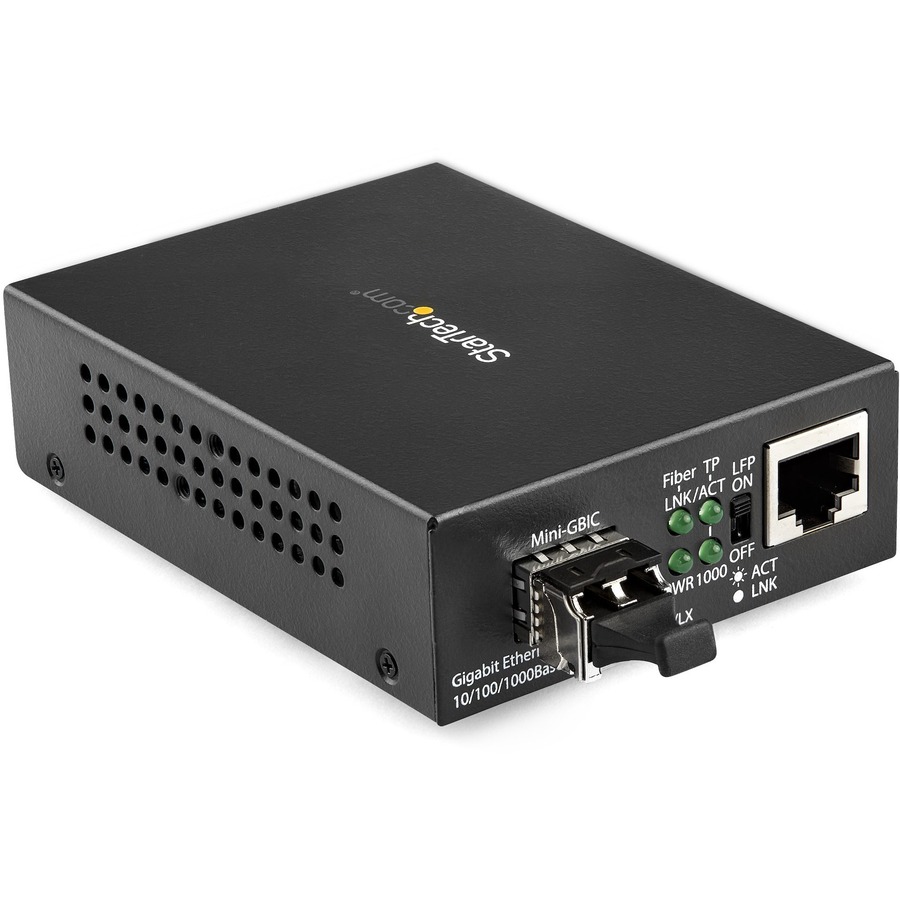 StarTech.com Gigabit Ethernet Fiber Media Converter - Compact - 850nm MM LC - 550m - With MM SFP Transceiver