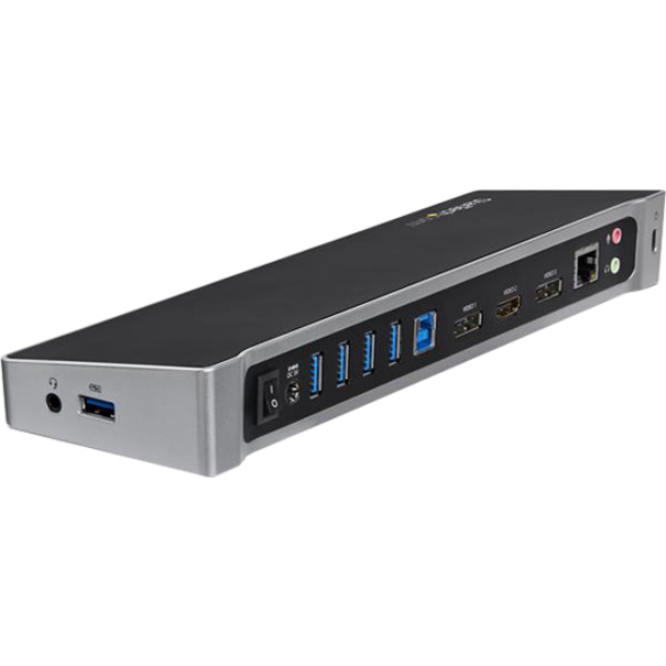 StarTech.com USB 3.0 Triple Monitor Docking Station - Compatible with Windows / macOS - Supports Three Displays - 2 x DisplayPort and HDMI or 4K Ultra HD on a Single Monitor - USB3DOCKH2DP