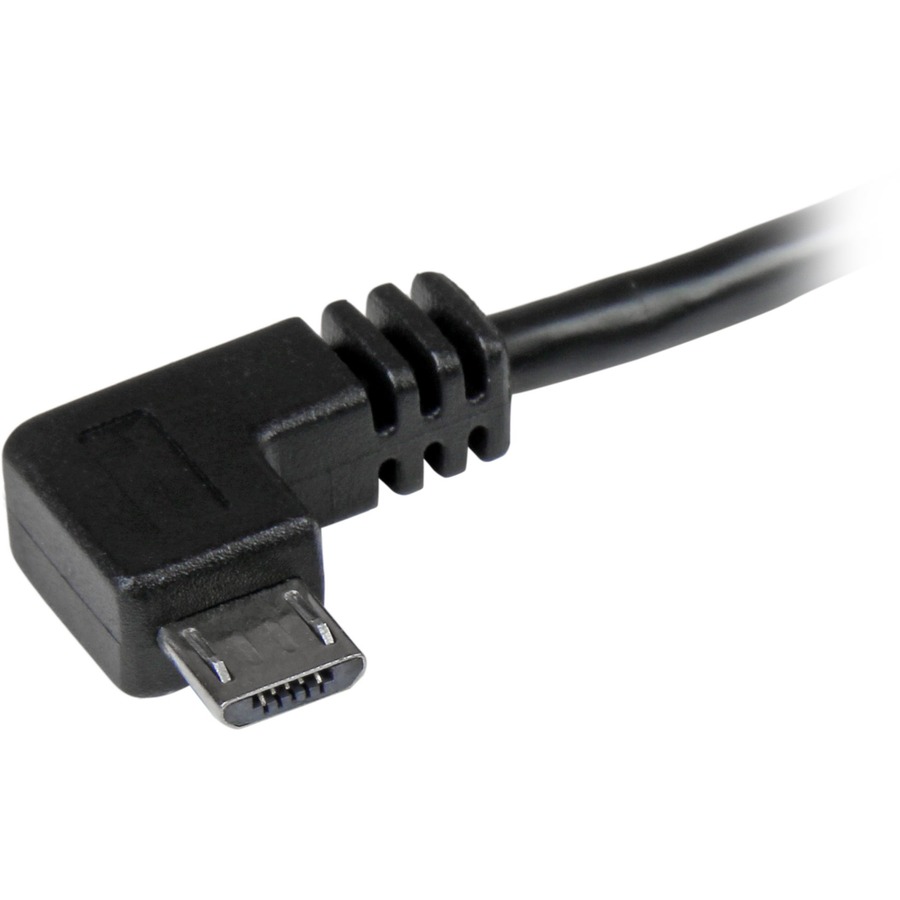 StarTech 1m 3 ft Micro-USB Cable with Right-Angled Connectors - M/M - USB A to Micro B Cable