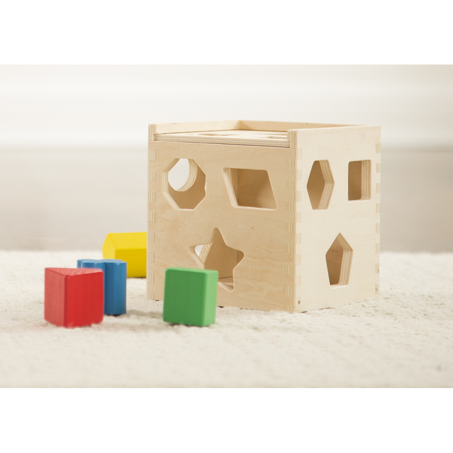 Melissa & Doug Shape Sorting Cube - Skill Learning: Problem Solving, Dexterity, Sorting, Color Identification, Shape Differentiation, Fine Motor - 2 Year & Up - Creative Learning & Toys - LCI10575