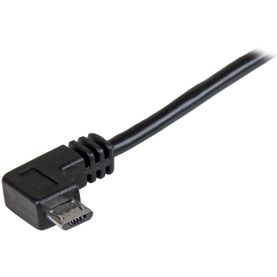 StarTech 1m 3 ft Right Angle Micro-USB Charge-and-Sync Cable M/M - USB 2.0 A to Micro-USB - 30/24 AWG