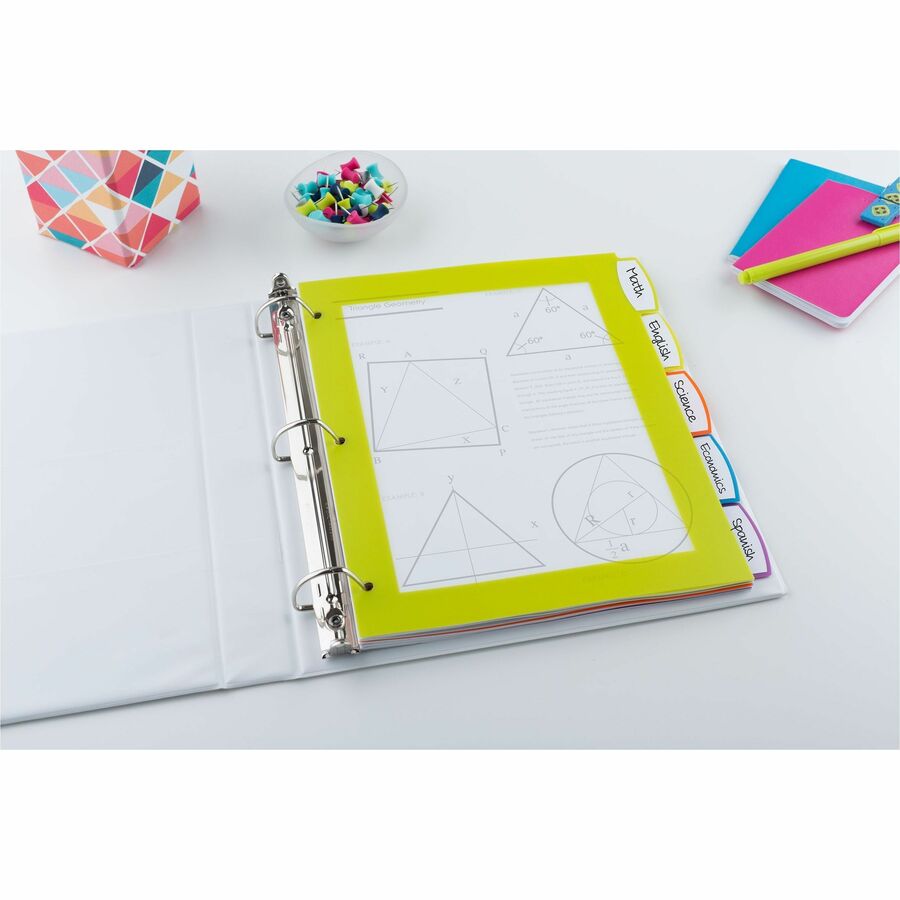 Avery® Ultralast Big Tab Plastic Dividers - 5 x Divider(s) - 5 Write-on Tab(s) - 5 - 5 Tab(s)/Set - 8.50" Divider Width x 11" Divider Length - 3 Hole Punched - Multicolor Plastic Divider - Multicolor Plastic, White Tab(s) - Index Dividers - AVE24900