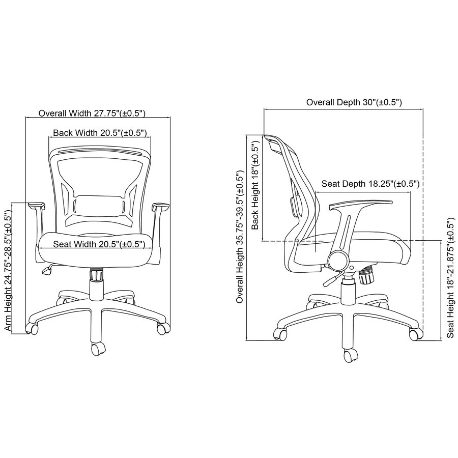 Chair discount arm height