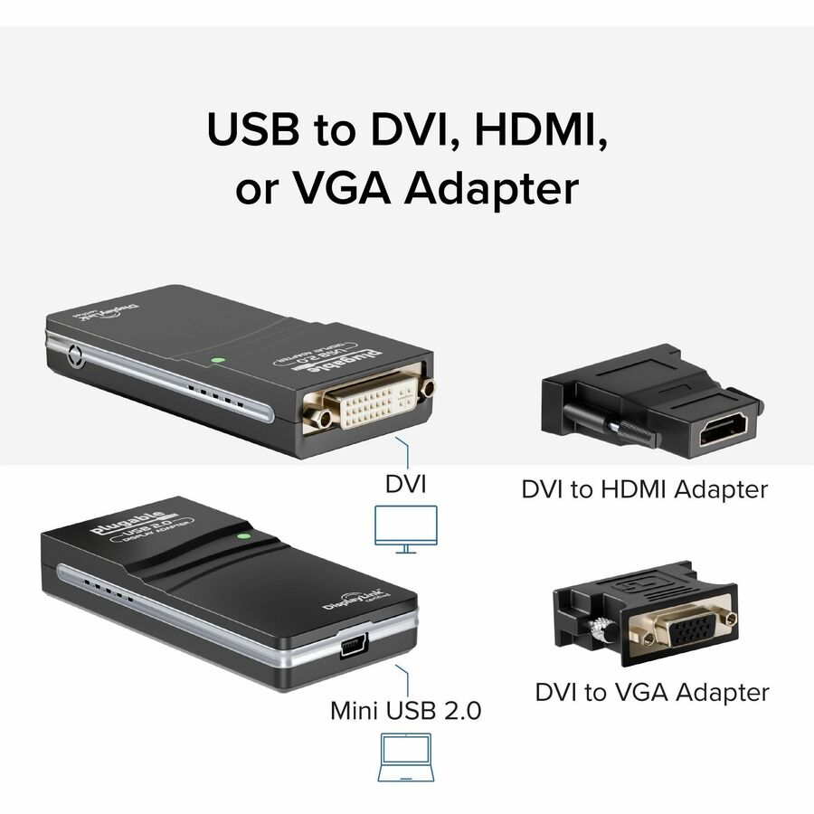 Plugable USB 2.0 to DVI/VGA/HDMI Video Graphics Adapter