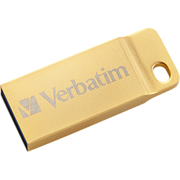 Verbatim Metal Executive USB 3.0 Flash Drive - 32 GB - USB 3.0 - Gold - Lifetime Warranty - 1 Each - TAA Compliant - USB Drives - VER99105
