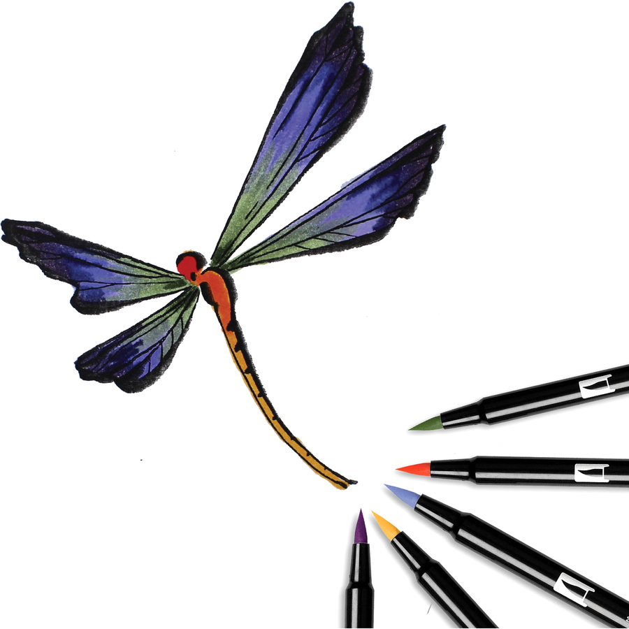 Tombow Dual Brush Pen Set - 10 Secondary Colours - Art Markers - TOM56168