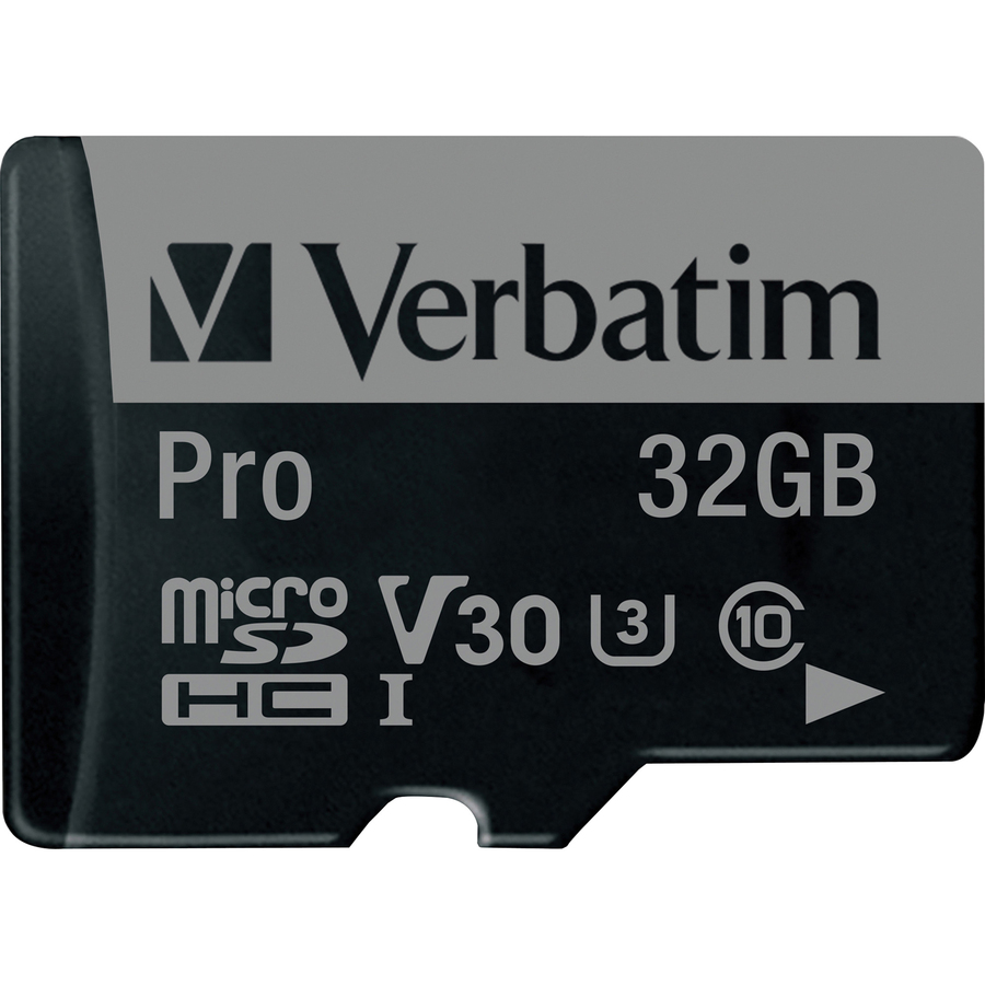 Verbatim 32GB Pro 600X microSDHC Memory Card with Adapter, UHS-I U3 Class 10