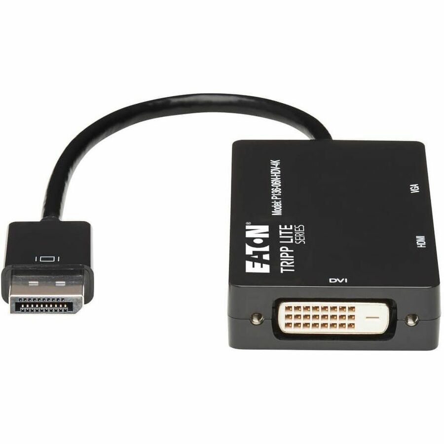 Eaton Tripp Lite Series DisplayPort to VGA/DVI/HDMI All-in-One Converter Adapter, DP ver 1.2, 4K 30 Hz HDMI