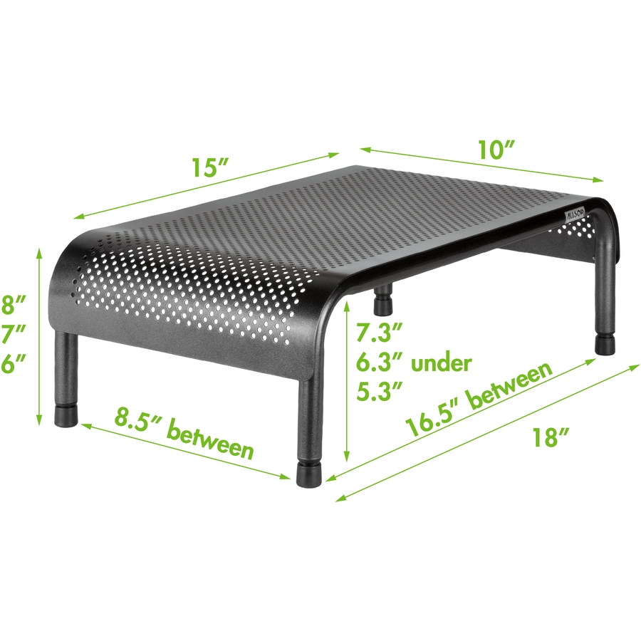 Allsop Metal Art Ergo 3 Adjustable Height Monitor Stand 15-Inch Wide Platform - (31630) - 35 lb Load Capacity - 8" Height x 18" Width x 10" Depth - Metal