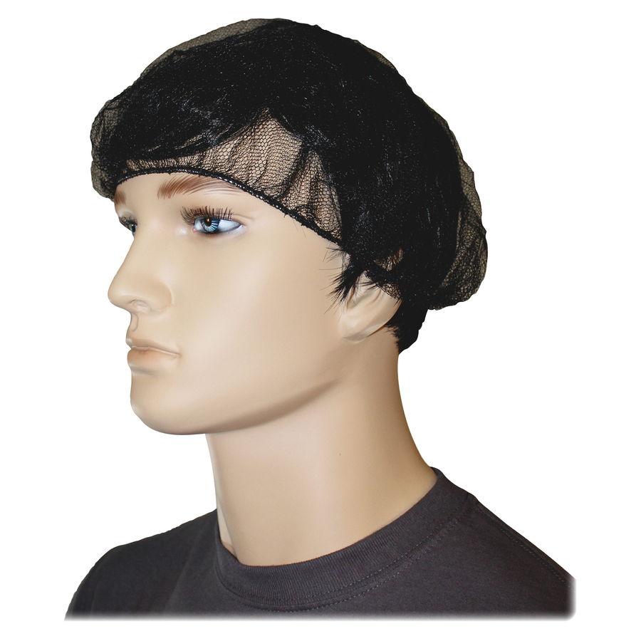 Genuine Joe Black Nylon Hair Net - Recommended for: Food Handling, Food Processing - Large Size - 21" Stretched Diameter - Contaminant Protection - Nylon - Black - Lightweight, Comfortable, Durable, Tear Resistant - 10 / Carton
