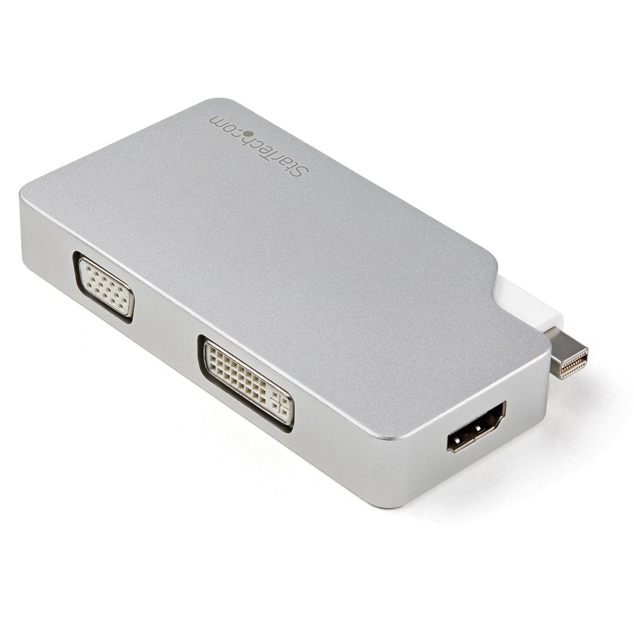 StarTech.com Aluminum Travel A/V Adapter: 3-in-1 Mini DisplayPort to VGA, DVI or HDMI - mDP Adapter - 4K