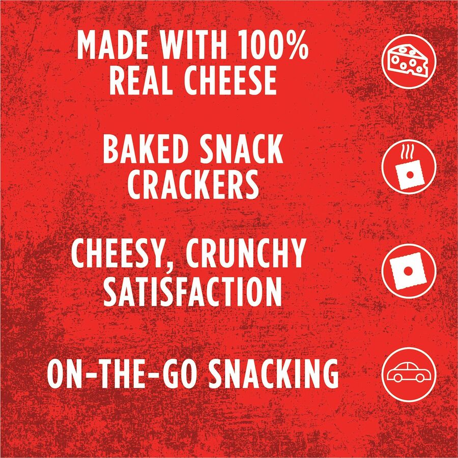 Cheez-It&reg Original Crackers - Low Fat - Cheese - Bag - 1 Serving Pouch - 1.50 oz - 45 / Carton