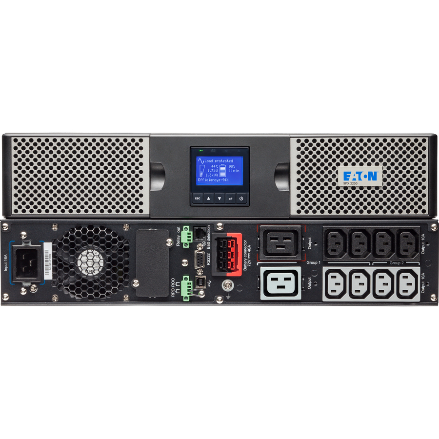 Eaton 9PX 3000VA 2700W 120V Online Double-Conversion UPS - L5-30P, 6x 5-20R, 1 L5-30R Outlets, Cybersecure Network Card Option, Extended Run, 2U Rack/Tower