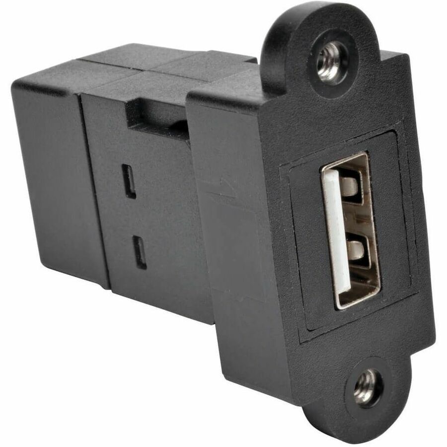 Tripp Lite by Eaton USB 2.0 Keystone Panel Mount Coupler All-in-One F/F USB-A Black