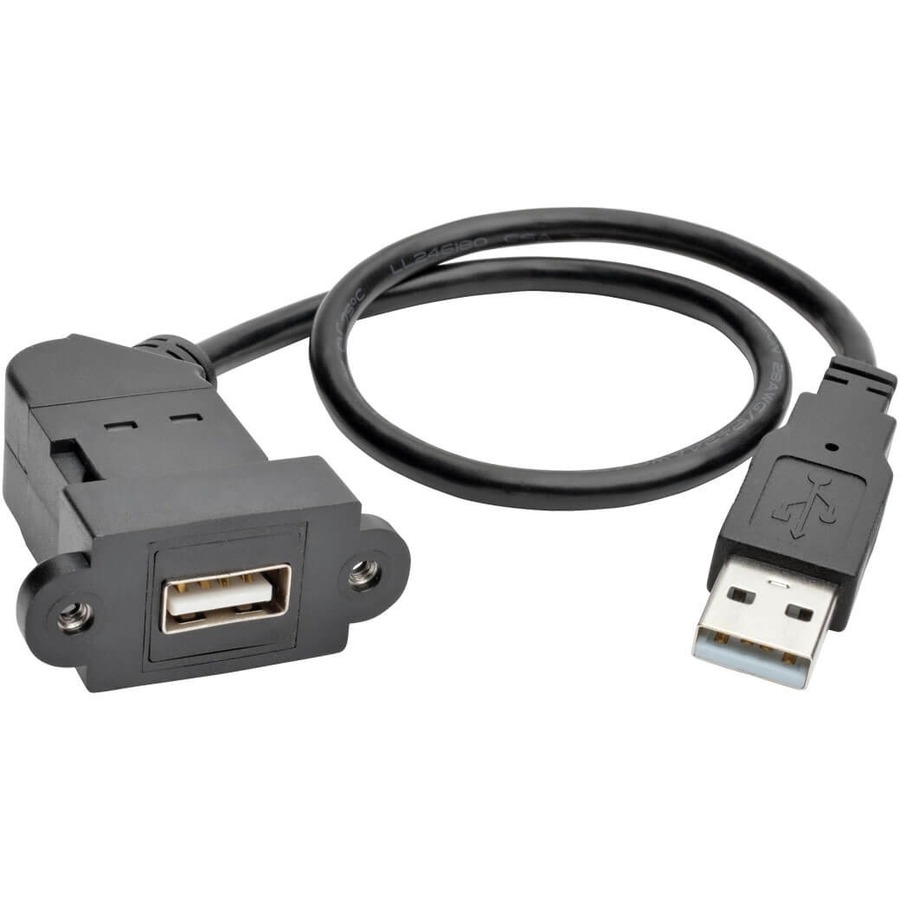 Tripp Lite by Eaton USB 2.0 All-in-One Keystone/Panel Mount Extension Cable (M/F) Angled Connector 1 ft. (0.31 m)