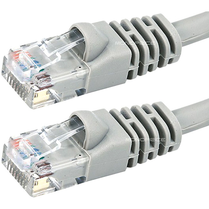 Monoprice Cat6 24AWG UTP Ethernet Network Patch Cable, 10ft Gray