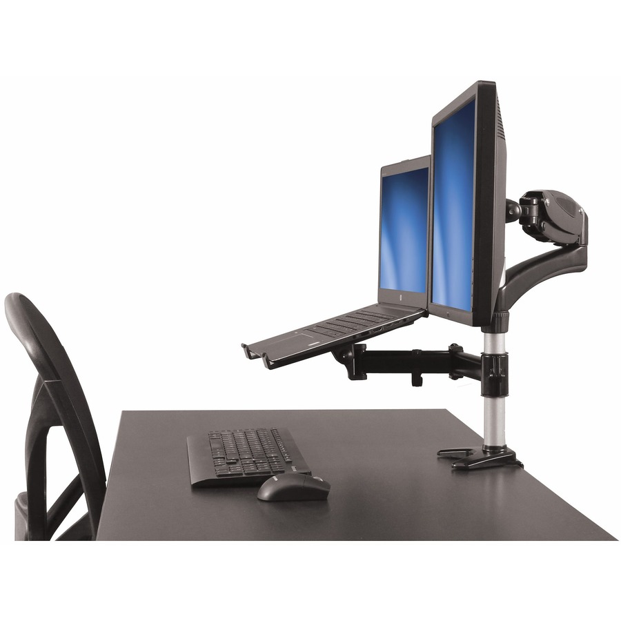 Sit Stand Dual Monitor Arm - Desk Mount Dual Computer Monitor Adjustable  Standing Workstation for up to 24 Displays - VESA Ergonomic Stand Up Desk