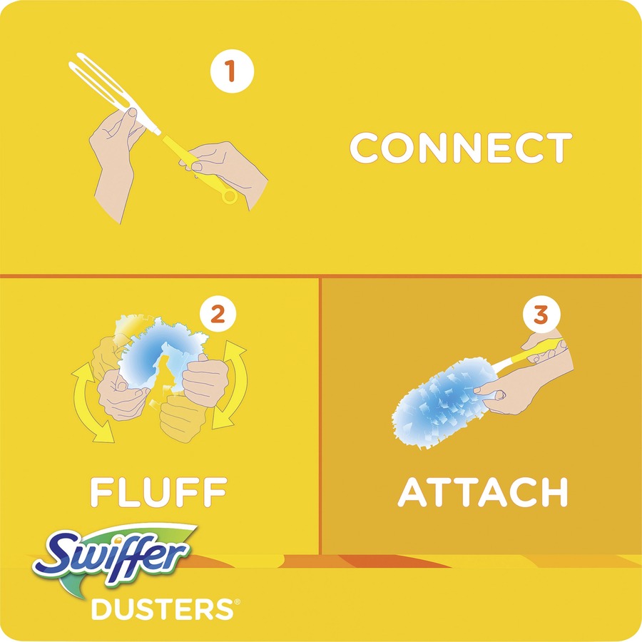 Swiffer Unscented Duster Kit - 5 pieces/Kit - 6 / Carton - Fiber - Blue,  Yellow