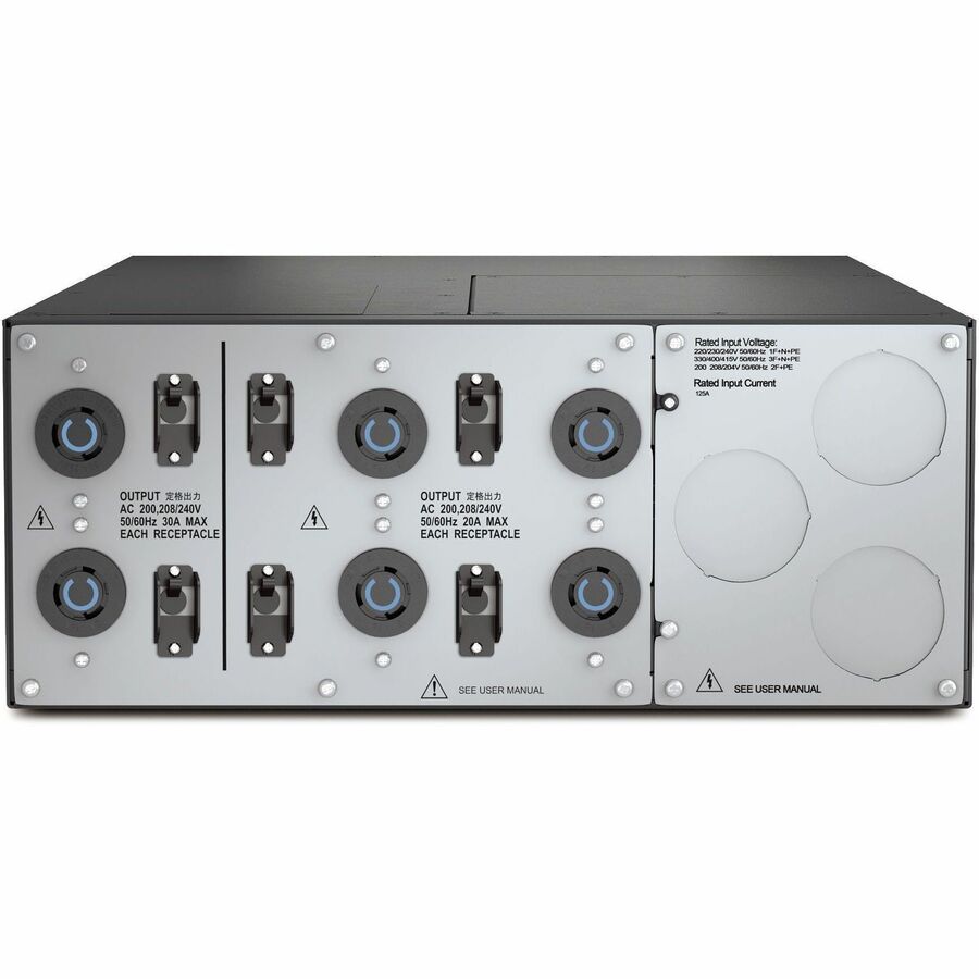 APC Service Bypass Panel 200/208/240V 125A HW input (2) L6-30R (4) L6-20R output